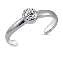 925 Sterling Silver Solitaire Toe Ring