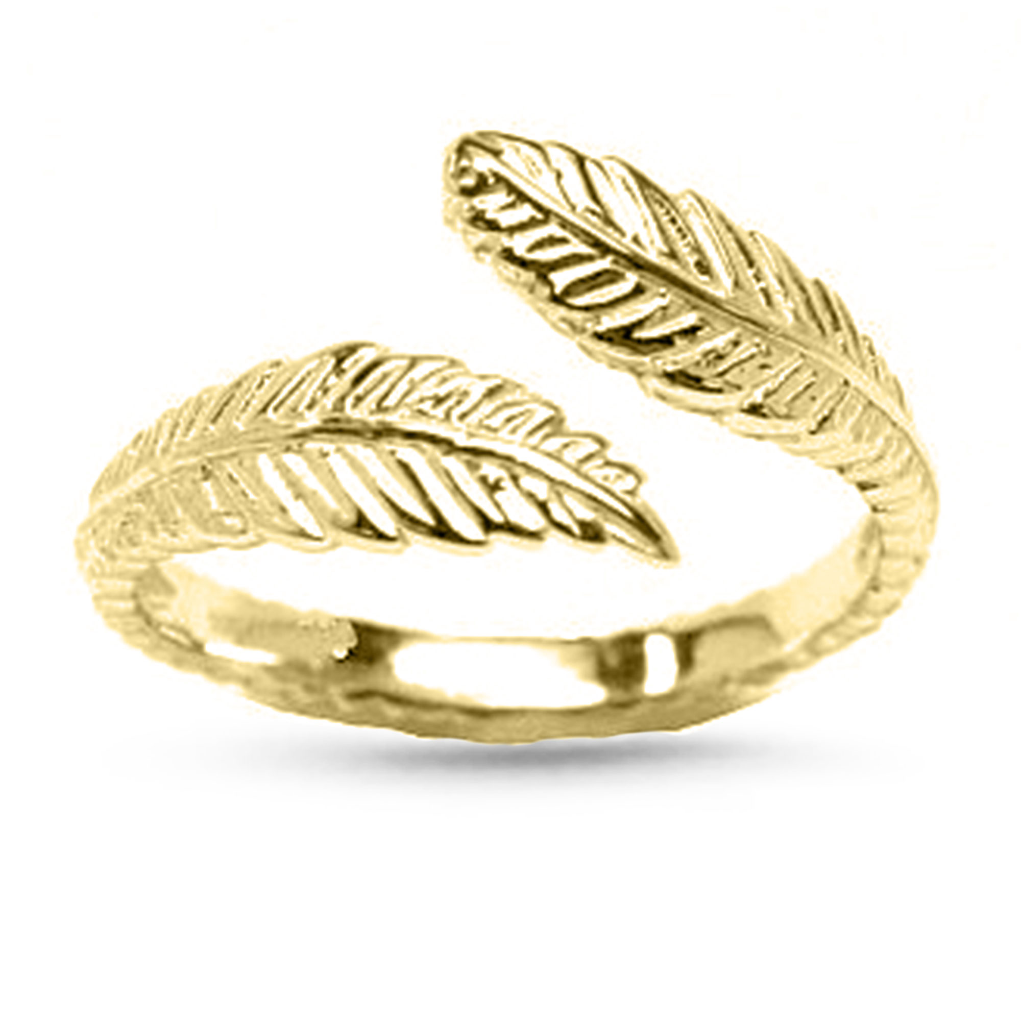 10K Yellow Gold Feather Toe Ring