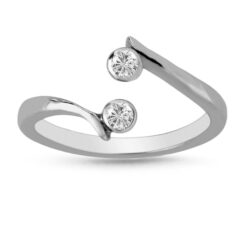 10K White Gold Double CZ Toe Ring