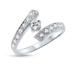 10K White Gold CZ Toe Ring