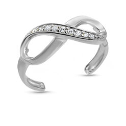 14K White Gold Infinity Toe Ring