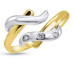 14K White and Yellow Gold Toe Ring