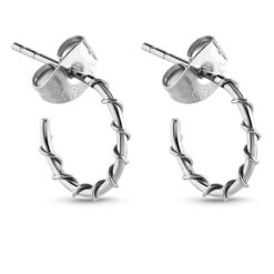 Twisted Hoop Butterfly Back Earrings 316L Surgical Steel